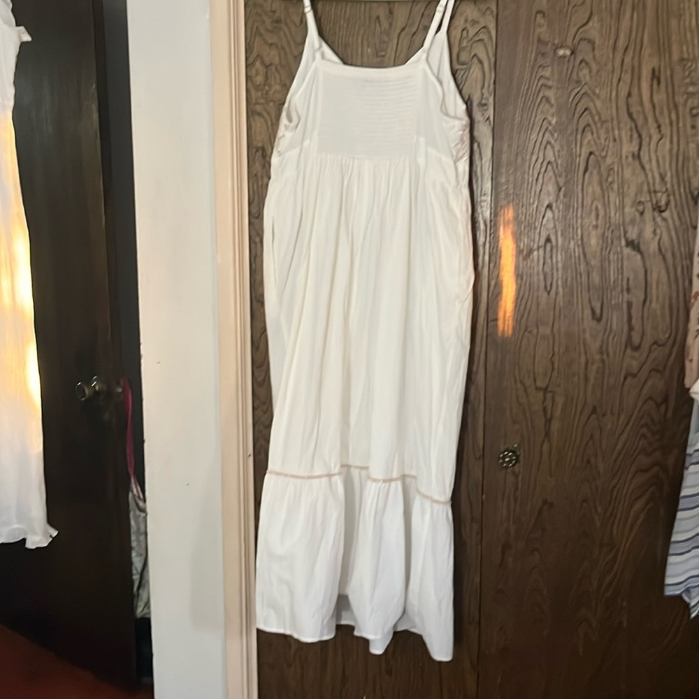 Ava & Vic Ivory Cream Tan embroidered Thin Strap Maxi Dress Size 2X - Picture 11 of 11
